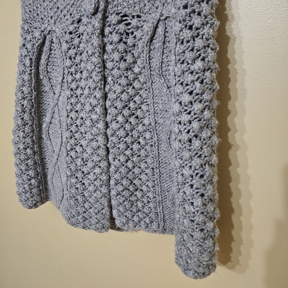 Eddie Bauer Grey Wool Chunky Knit Cardigan | Size M - Picture 4 of 5